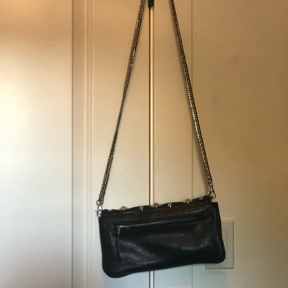 BE & D Garbo Black Leather Studded Crossbody Bag. - Picture 3 of 3